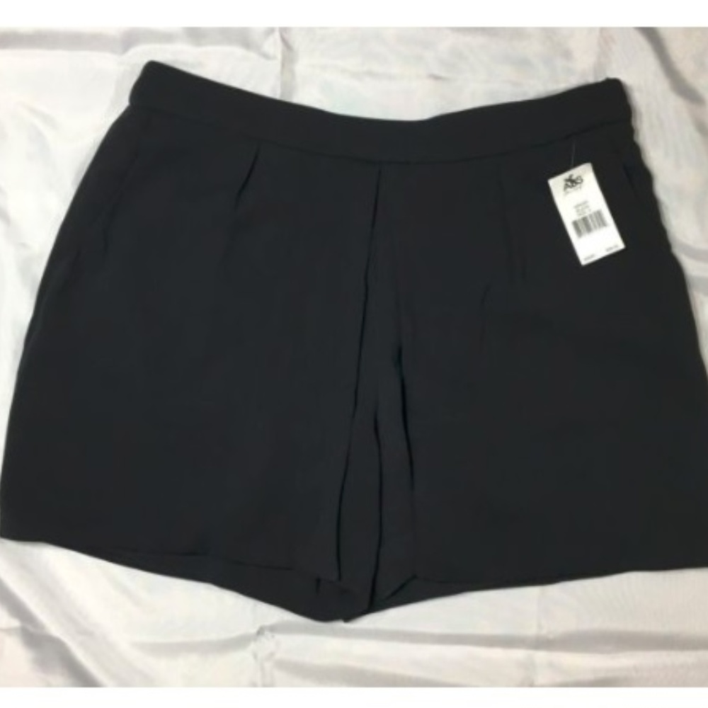 New ABS Allen Schwarts Skort Skirt/Shorts Black Side Zip with Pockets 90s Y2K